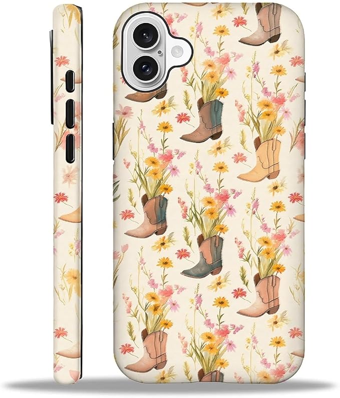 Case for iPhone 16 Plus,Western Cowgirl for Woman Men Full Body Protective Cover Shockproof 2 in 1 Silicone + Hard PC Case for iPhone 16 Plus