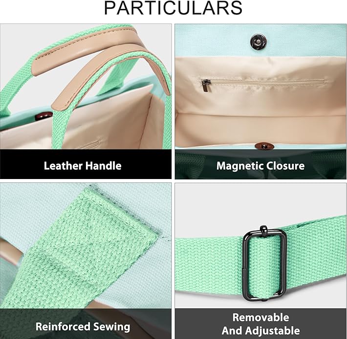 Tote Bags for Women Canvas Tote Purse Crossbody with Pockets Top Handle Shoulder Satchel Bag for Women