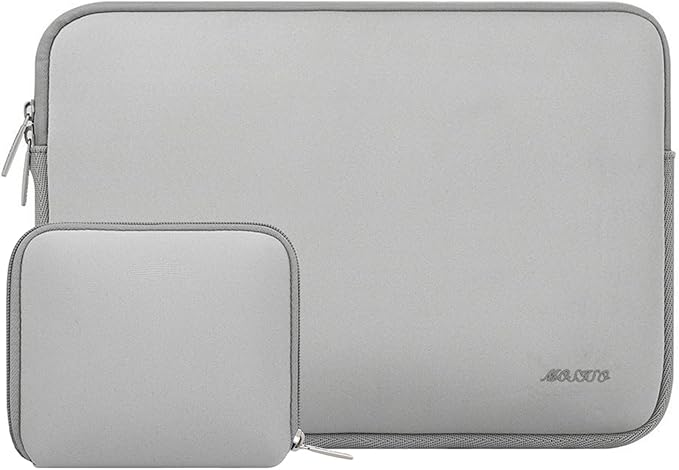 MOSISO Laptop Case 13.3 inch, 13-13.3 inch Laptop Sleeve Bag Compatible with MacBook Air/Pro 13 / Pro 14, HP Dell ASUS Lenovo Notebook, Neoprene Computer Sleeve Bag with Small Case, Light Gray