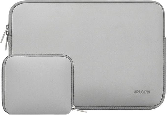 MOSISO Laptop Case 13.3 inch, 13-13.3 inch Laptop Sleeve Bag Compatible with MacBook Air/Pro 13 / Pro 14, HP Dell ASUS Lenovo Notebook, Neoprene Computer Sleeve Bag with Small Case, Light Gray