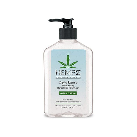 Hempz Fresh Citrus Triple Moisturizing Hand Sanitizer (8.5 Fl Oz) | Large Hand Sanitizer in a Pump Style Bottle & Freshly Scented