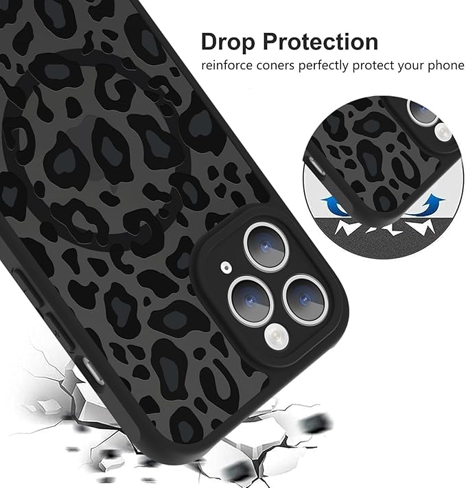 KANGHAR Case for iPhone 11 Pro Phone Case [Compatible with Magsafe] Leopard Printed Pattern Cute Cheetah Protective Magnetic Case for Girls Women Men 5.8"