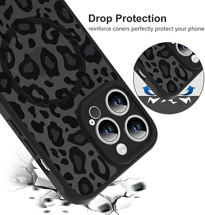 KANGHAR Case for iPhone 13 Pro Max Phone Case [Compatible with Magsafe] Leopard Printed Pattern Cute Cheetah Protective Magnetic Case for Girls Women Men 6.7"