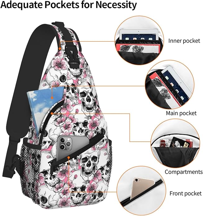 Cross Chest Bag Diagonally for Men Shoulder Bag for Travel Hiking Trendy Sling Bag with Adjustable Shoulder Strap