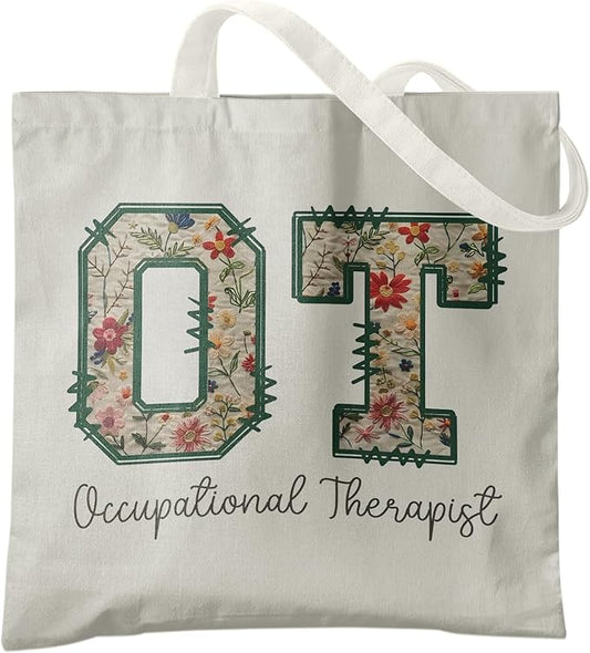 Occupational Therapist Gifts,OT Gifts, Occupational Therapist Canvas Tote Bags for Women, Reusable Grocery Bags