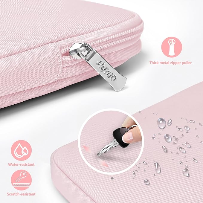 HYZUO 13 Inch Laptop Sleeve Bag Set for MacBook Air 13 M4/M3/M2/M1 2025-2018, MacBook Pro 13 M2/M1 2025-2016, iPad Pro/Air 13, XPS 13, Surface Pro, Notebook Case for 12"-13" Tablet, Pale Pink