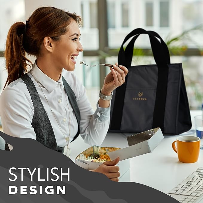 VonNova Women’s Insulated Lunch Bag – Cute Large 7L Lunch Tote for Office – Durable Small Lunch Box for Women with Premium Cooler Insulation – Stylish Lunchbox for Adults, Nurses & Teachers