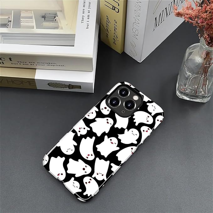 Case for iPhone 11 Pro Max Case,Halloween Ghosts Bats Design - Hybrid Dual Protection Silicone + Hard PC Shockproof Full Body Cover Slim Anti-Scratch Protective Case for Men Women