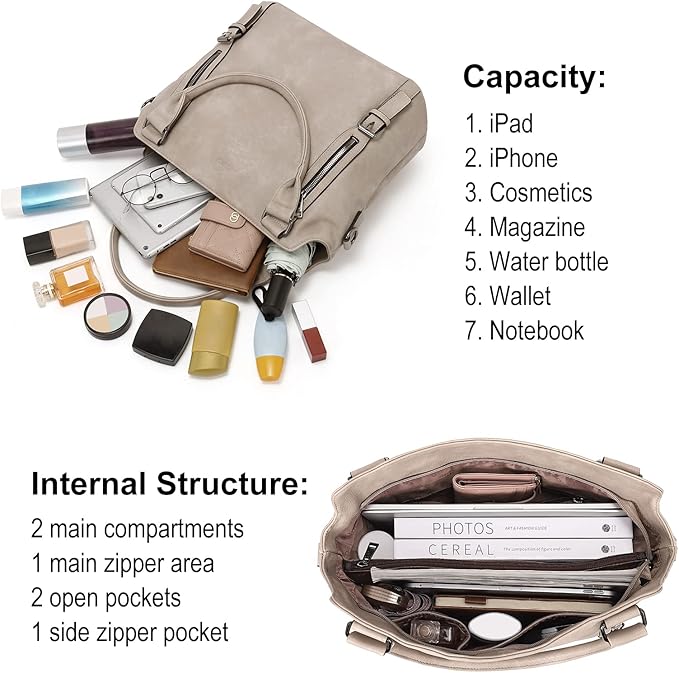 CLUCI Purses for Women Vegan Leather Handbags Tote Purse Shoulder Bag Large Ladies Hobo Bags