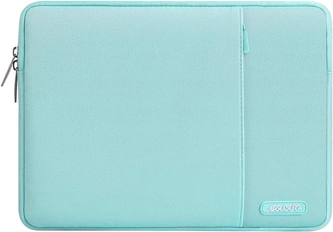 MOSISO Laptop Case 13 inch, 13 inch Laptop Sleeve Compatible with MacBook Air M4 M3 M2 M1 2025-2018 / Pro M2 M1 2025-2016, Polyester Vertical Computer Sleeve Bag with Pocket, Mint Blue