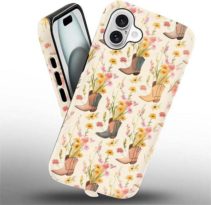 Case for iPhone 16 Plus,Western Cowgirl for Woman Men Full Body Protective Cover Shockproof 2 in 1 Silicone + Hard PC Case for iPhone 16 Plus