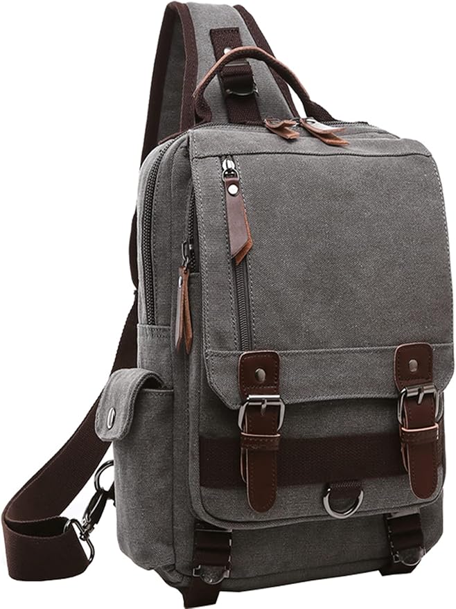 mygreen Canvas Cross Body Messenger Bag Shoulder Sling Backpack Travel Rucksack