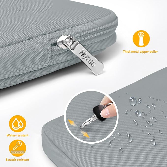 HYZUO 13 Inch Laptop Sleeve Bag Set for MacBook Air 13 M4/M3/M2/M1 2025-2018, MacBook Pro 13 M2/M1 2025-2016, iPad Pro/Air 13, XPS 13, Surface Pro, Notebook Case for 12"-13" Tablet, Rock Gray