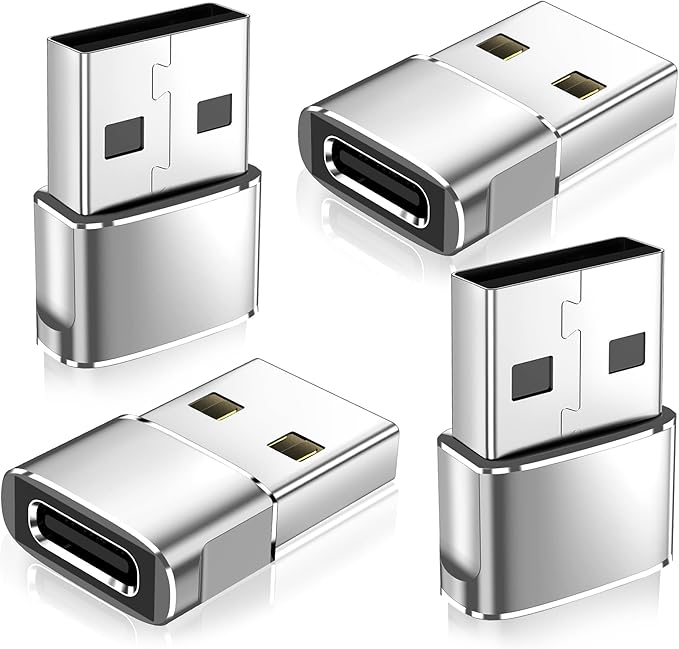 𝟒𝐏𝐚𝐜𝐤 𝐔𝐩𝐠𝐫𝐚𝐝𝐞𝐝 USB to USB C Adapter,Type-C Female to A Male Car Charger OTG Converter for Apple Watch Ultra 8 9 10,iPhone 16 15 14 13 Pro Max,Samsung S24,Nintendo Switch,AirPods,iPad,Car