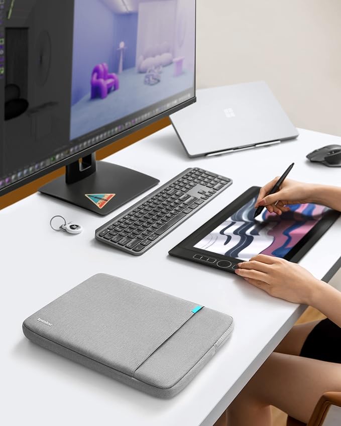 tomtoc 360 Protective Laptop Sleeve for 13-inch New Surface Pro 11th, Copilot+PC 2024, Surface Pro 10/9/8/X with Signature Keyboard/X Keyboard, Shockproof Water-Resistant Notebook Surface Case Bag