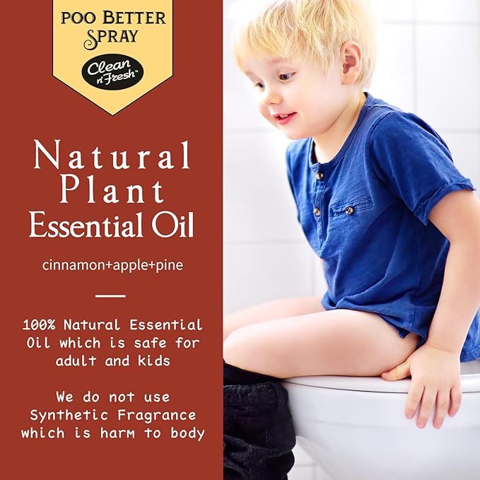 Clean-n-Fresh Toilet Spray, Apple Cinnamon, 6.8 Fl.Oz, Up to 400+ Uses, Air Freshener Spray, Toilet Bathroom Odor Deodorizer, Cinnamon, Apple & Pine Scent