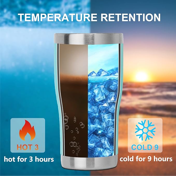 DOMICARE 20oz Tumbler with Lid Stainless Steel Tumblers Bulk, Double Wall Vacuum Insulated Coffee Travel Mug Powder Coated Tumbler, 12 Pack Light Blue