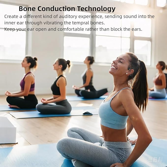 Bone Conduction Headphones Bluetooth Open Ear Headphones with mic Wireless Muitipoint Connection Waterproof Sports Headsets for Running Cycling and Workouts