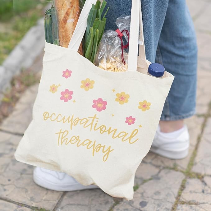 Occupational Therapist Gifts,OT Gifts, Occupational Therapist Canvas Tote Bags for Women, Reusable Grocery Bags