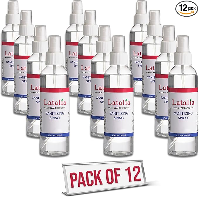 Hand Sanitizer Spray - 12 Pack Unscented Spray Hand Sanitizer for Hands (6.67 Fl oz)