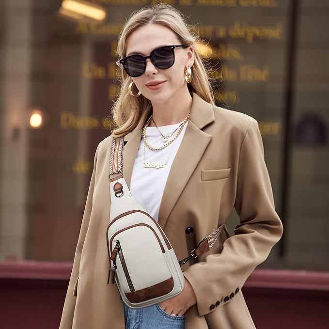 CLUCI Crossbody Bags for Women Men,Leather Sling Bag Cross Body Backpack for Woman Gifts for Women Birthday Unique