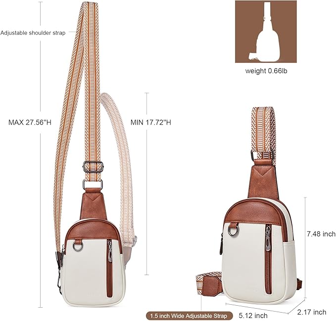 Womens Sling Bag Crossbody Bags for Women Vegan Leather Sling Backpack Daypack Fanny Pack Crossbody Purse Travel