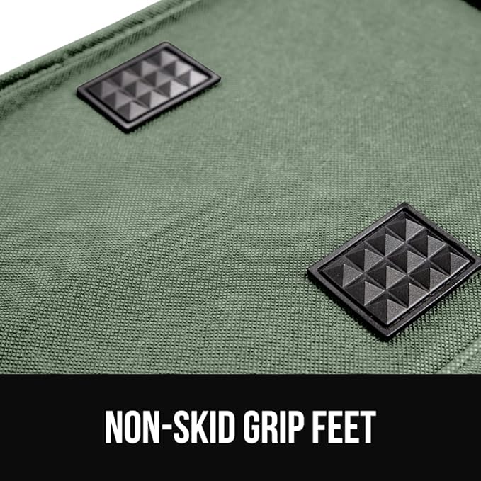 GORILLA GRIP Heavy Duty Foldable Reusable Grocery Bags, Tear Resistant Box Shape Shopping Tote with Reinforced Handles, Grip Feet, Easily Carry and Transport Groceries, 1 Pack, 13x10x11, Sage Green