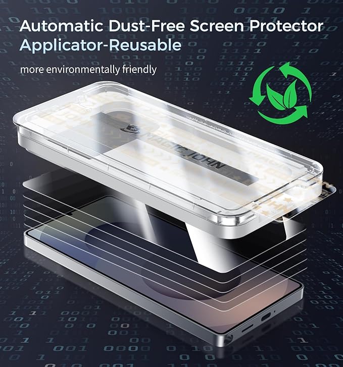 MAGIC JOHN 2 Pack for Samsung Galaxy S25 Ultra Screen Protector, with Shatterproof Tempered Film, Auto Dust-Elimination, Bubble Free & HD Clear, Easy Installation for Samsung Galaxy S25 Ultra