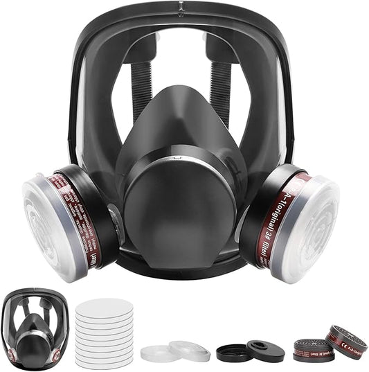 Respirator Mask, Reusable Face Respirators with Filters, Gas Masks Against Chemicals/Organic Vapor/Formaldehyde