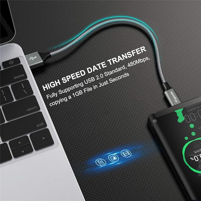 etguuds USB to USB C Cable 1ft, 2-Pack Short USB A to Type C Charger Cord Fast Charging for Samsung Galaxy A15 A25 A35 A55 A54, S24 S23 S22 S21 S20 S10 S10E, Note 20 10, Moto G, for iPhone 16 15