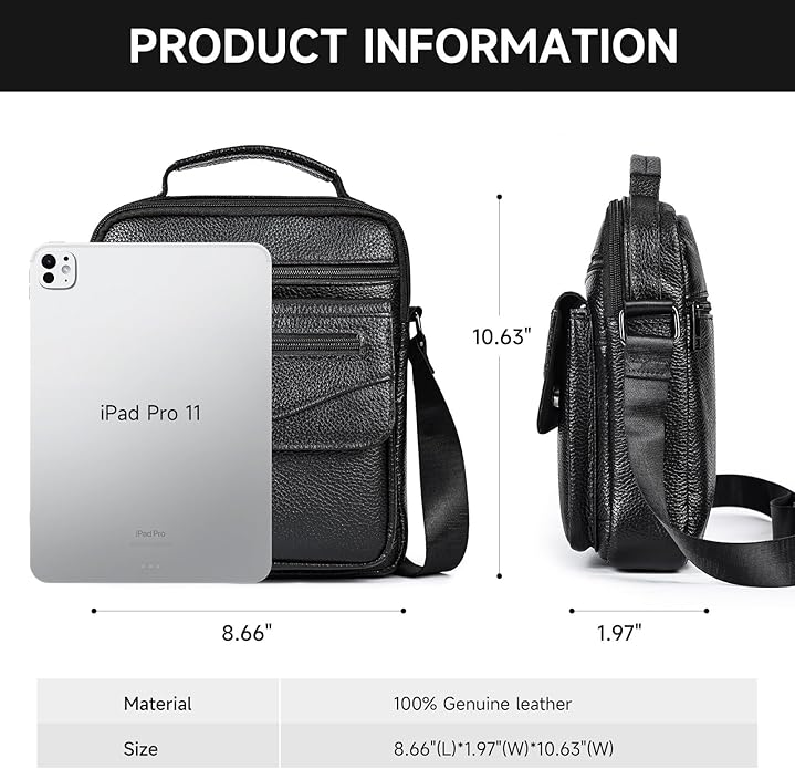 NIUCUNZH Genuine leather man purse mens crossbody sling bag small messenger shoulder Satchel