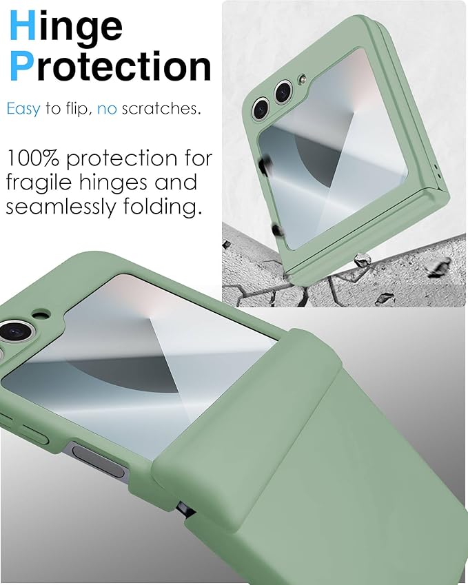 STORMTAL for Samsung Galaxy Z Flip 6 Case/Z Flip 7 FE Case, Hinge Protection, Built-in Screen Protector, Wireless Charging, Slim Rugged Phone Protective Case for Galaxy Z Flip 6 Mint