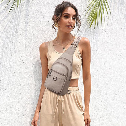 Womens Sling Bag Crossbody Bags for Women Vegan Leather Sling Backpack Daypack Fanny Pack Crossbody Purse Travel