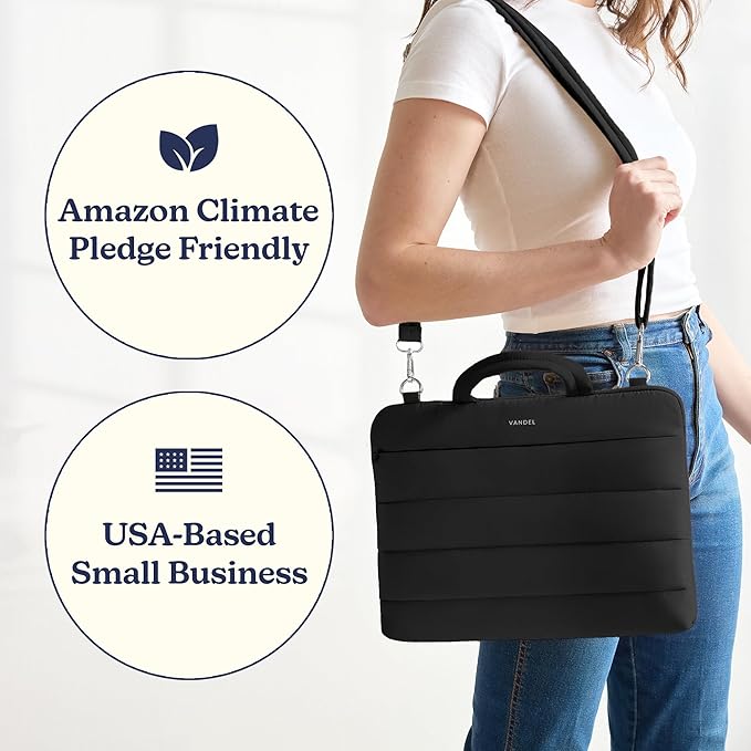 Vandel 15-16 inch Laptop Carrying Case Sleeve with Strap, Shoulder Bag with Handle, 16 in Laptop Bag for Women, MacBook Air 15 Inch Carrying Case, MacBook Pro 16, 15.6 in HP, Dell Lap top Messenger