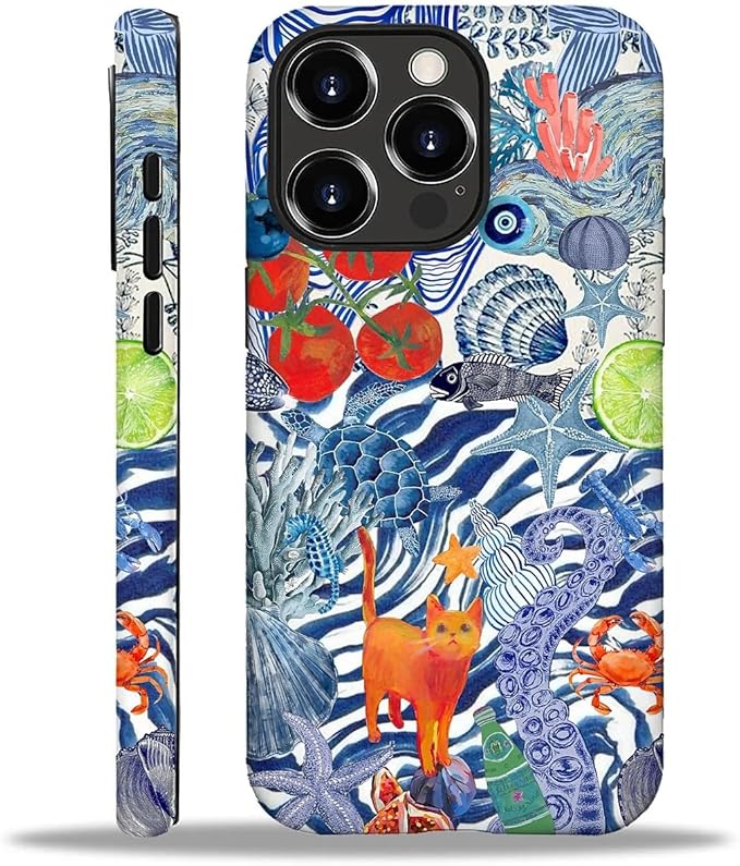 Case for iPhone 16 Pro,Leopard Cherry Shell Aesthetics for Woman Men Full Body Protective Cover Shockproof 2 in 1 Silicone + Hard PC Case for iPhone 16 Pro