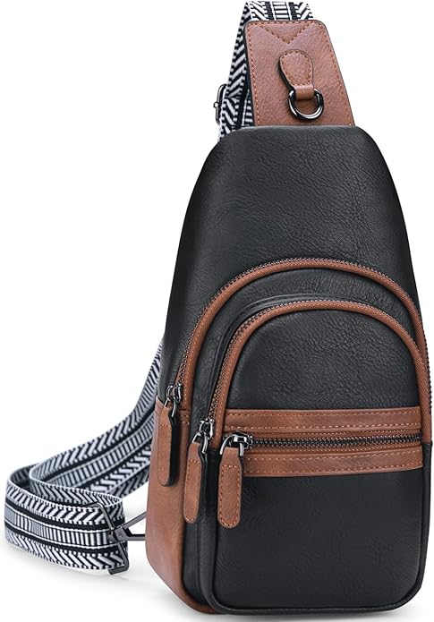 HESHE Sling Bag for Women Anti Theft Small Crossbody Bags Faux Leather Fanny Pack RFID Blocking Cross Body Purse for Travel