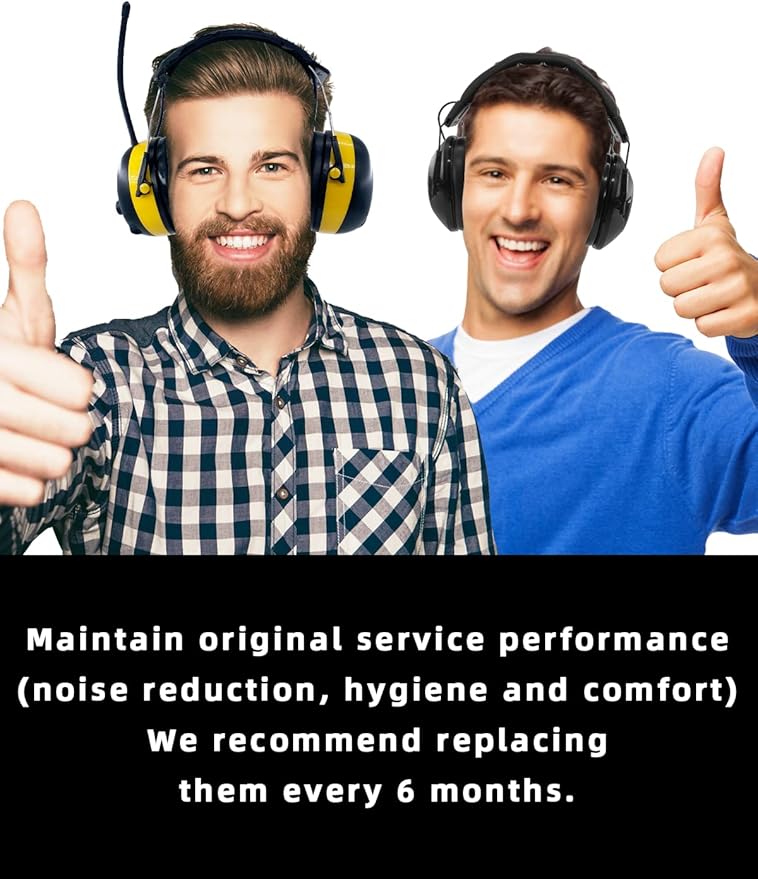 PROHEAR FEP01-1Pair Replacement Foam Ear Pads (Upgraded) for 3M WorkTunes Connect(90543, 90544, 90542, 90541), ZOHAN EM042 Radio Headphone, 037 Bluetooth Hearing Protection