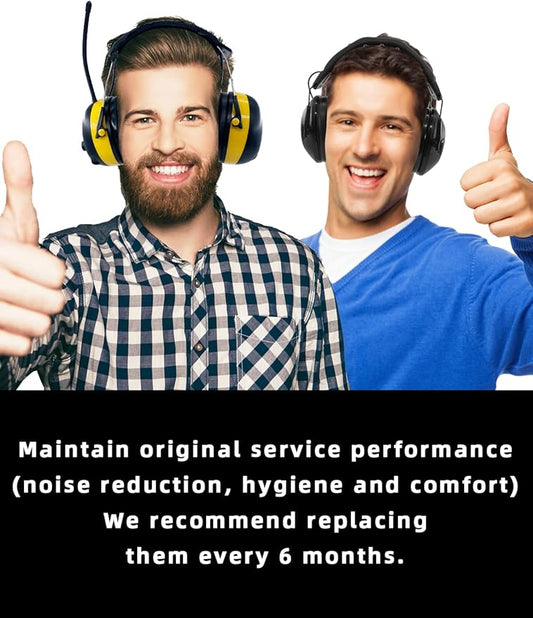 PROHEAR FEP01-1Pair Replacement Foam Ear Pads (Upgraded) for 3M WorkTunes Connect(90543, 90544, 90542, 90541), ZOHAN EM042 Radio Headphone, 037 Bluetooth Hearing Protection