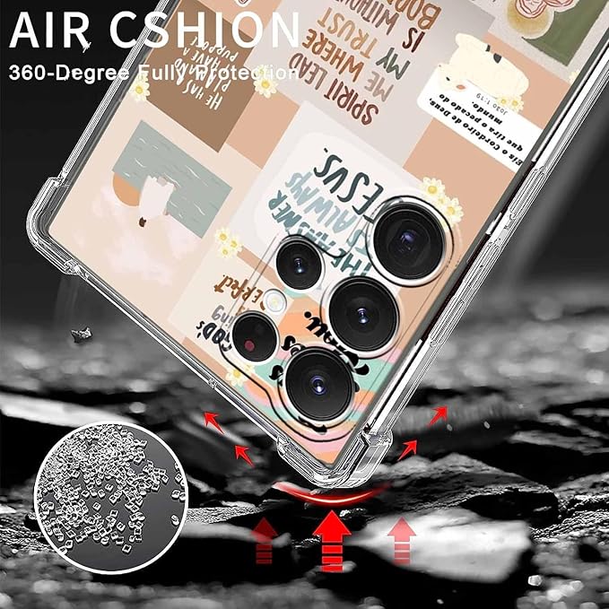 Case for Samsung Galaxy S23 Ultra with Christian Quotes Design,Jesus God Bible Verse Pattern,Clear Soft TPU Bumper Phone Cover,6.8"(Christian,S23U)