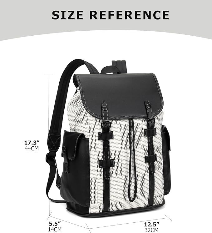 KingTo Laptop Backpack for Men Luxury Anti-Theft Travel Backpack Casual Business Waterproofing Computer Bag (A-White)