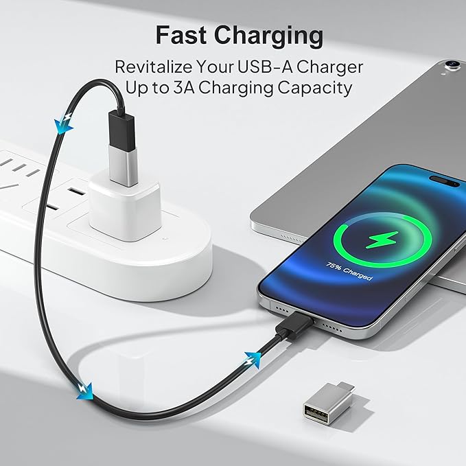 Elebase USB C Adapter for New iPhone 17 16 4Pack,USBC Male to USB 3.0 Female Adapter,Type C Thunderbolt 4 OTG Converter for Receivers Dongles,Hard Disk,Printers,Camera,Tablet,Laptop,Microsoft Surface