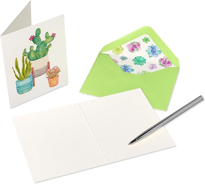 Papyrus Thank You Cards with Envelopes, Succulent (20-Count)