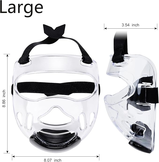 Clear Face Guard, Safety Face Shield Portable, Boxing Faceshield KarateDetachable Taekwondo Protection Face Cover Sparring