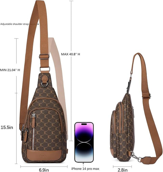 CLUCI Crossbody Bags for Women Men,Leather Sling Bag Cross Body Backpack for Woman Gifts for Women Birthday Unique