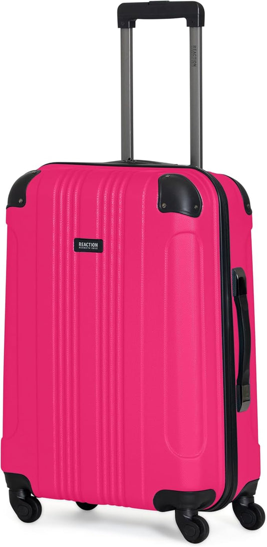 Kenneth Cole REACTION Out of Bounds Lightweight Hardshell 4-Wheel Spinner Luggage, Magenta, 24-Inch Checked