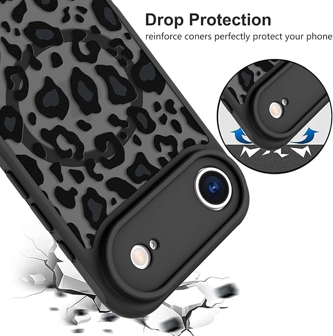 KANGHAR Case Compatible with iPhone Air Leopard Printed Pattern [Compatible with Magsafe] Cute Cheetah Protective Magnetic Case for Girls Women Men 6.5"