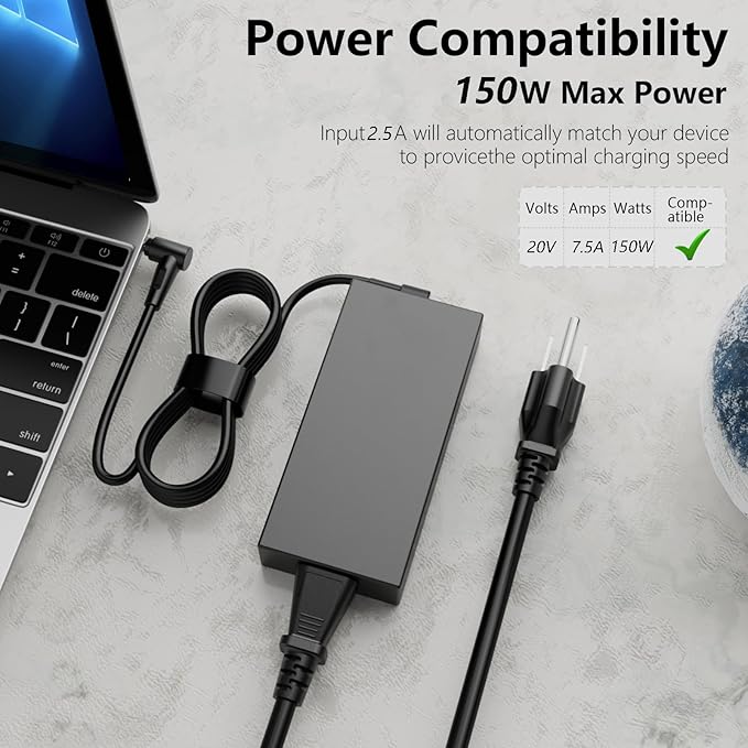 150W AC Charger Fit for Asus Creator Q Q540 Q540V Q540VJ Q530 Q530V Q530VJ Zenbook Flip Q535UD Q535U Q535 Q536FD Q536F Q536 Q546FDX Q546FD Q546F Q546 Q547FD Q547F Q547 Laptop Power Supply