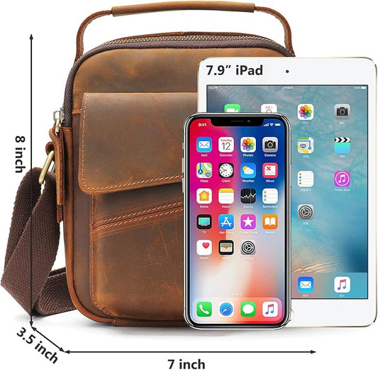 NIUCUNZH Genuine leather man purse mens crossbody sling bag small messenger shoulder Satchel