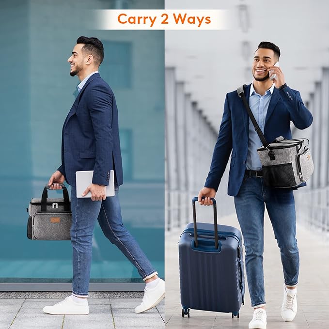 Lifewit Large Lunch Bag Insulated Lunch Box Soft Cooler Cooling Tote for Adult Men Women, Gray 24-Can (15L)