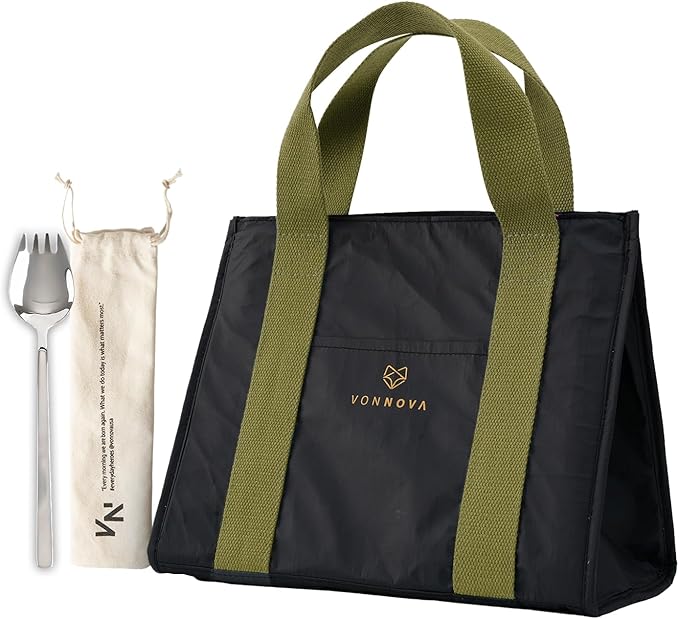 VonNova Women’s Insulated Lunch Bag – Cute Large 7L Lunch Tote for Office – Durable Small Lunch Box for Women with Premium Cooler Insulation – Stylish Lunchbox for Adults, Nurses & Teachers